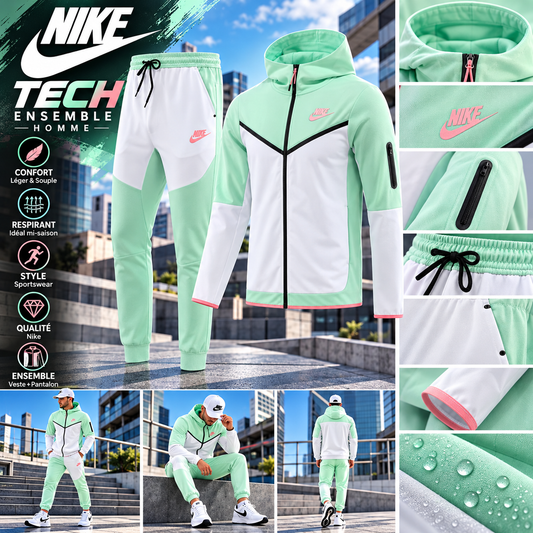 🟢⚪ Ensemble Nike Sportswear – Vert Menthe & Blanc