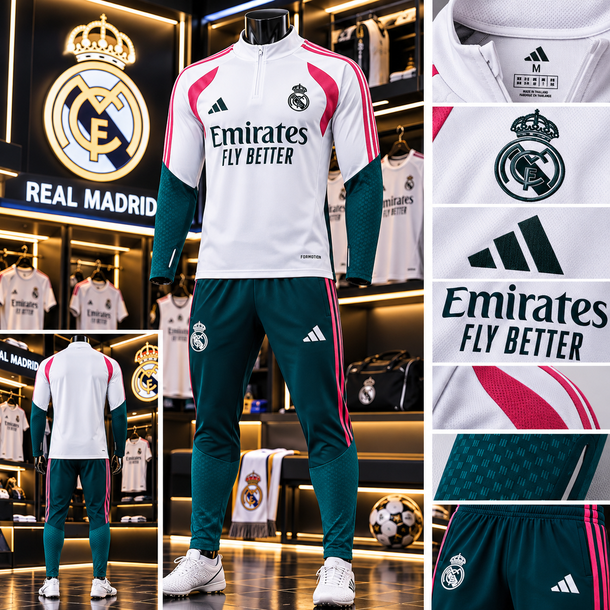Survêtement Real Madrid Blanc/Vert/Rose 2026-2027