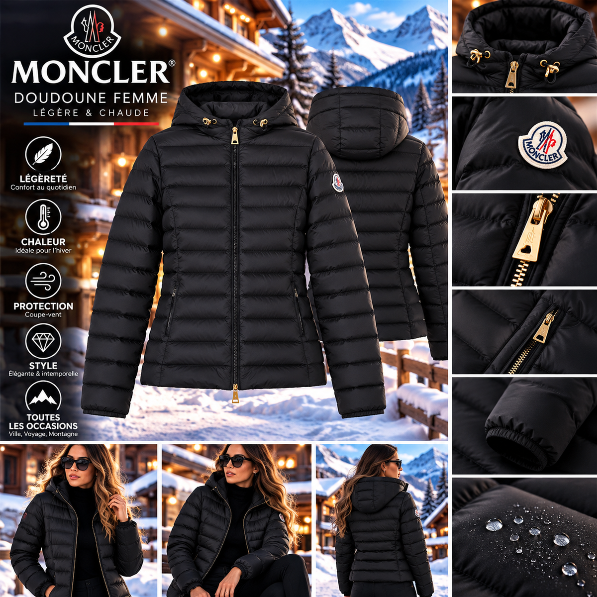 🖤 Doudoune Femme Noire – Style Chic & Hiver