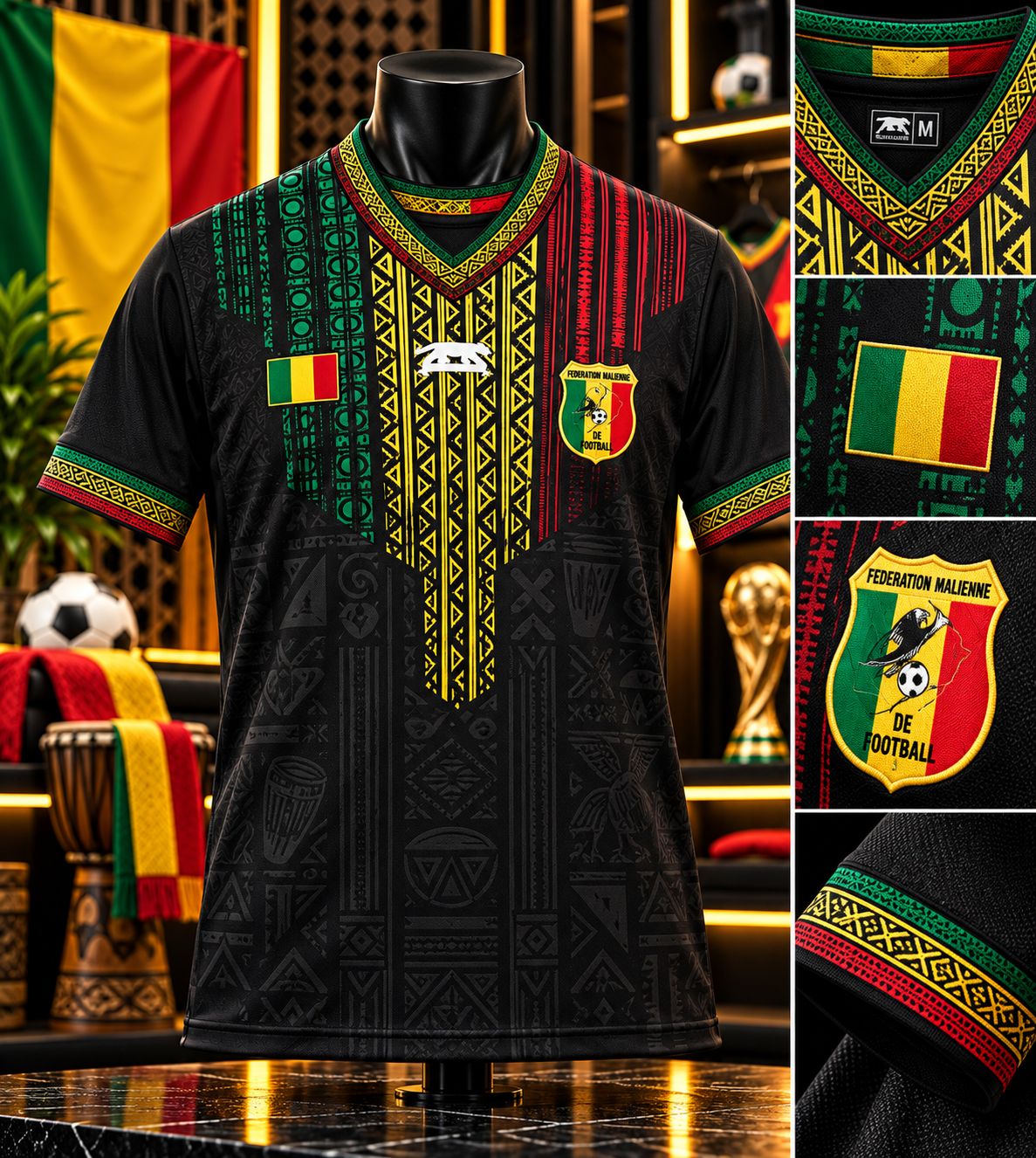 Maillot Black des Aigles du Mali — Édition 2025