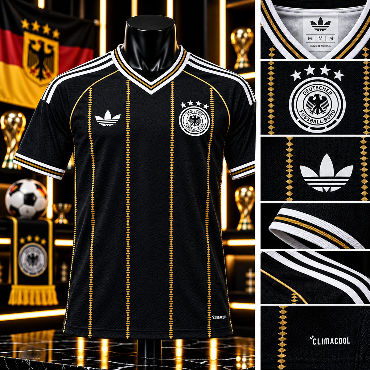 Maillot Allemagne – Noir & Or 🖤✨