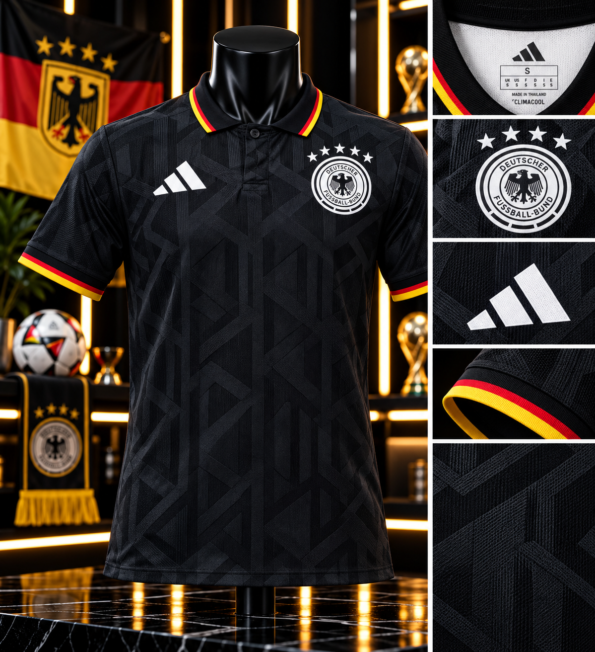 Polo Allemagne – Noir 🖤🇩🇪