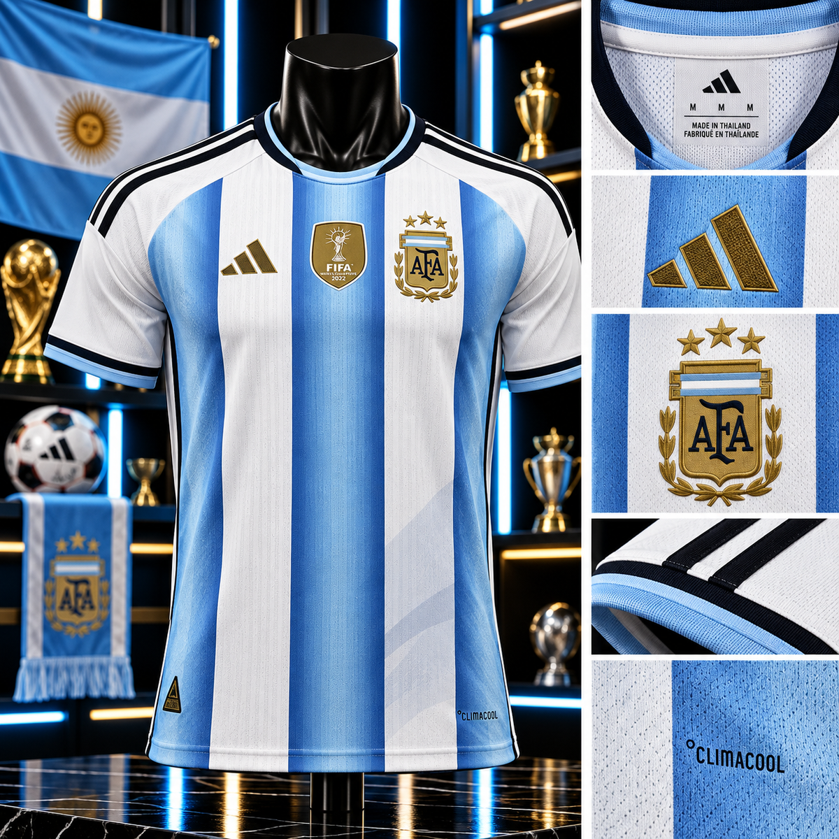 Maillot Argentine – Champion du Monde ⭐⭐⭐