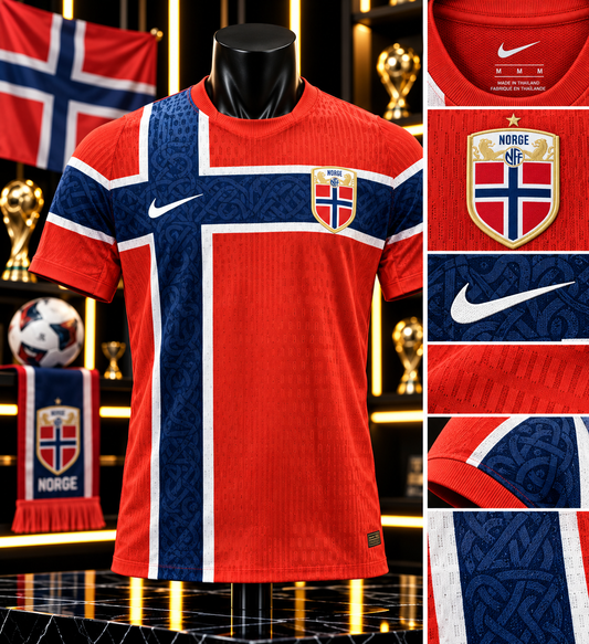 Maillot Norvège – Rouge, Bleu & Blanc