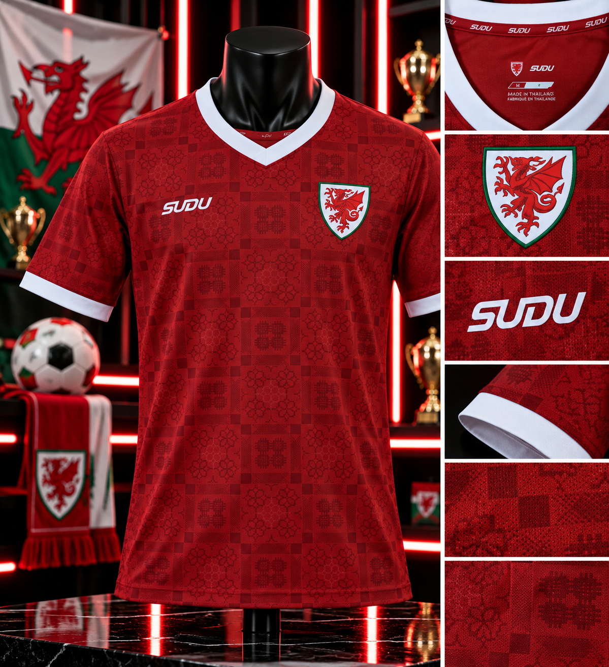 🐉 Maillot Pays de Galles – Rouge 🏴