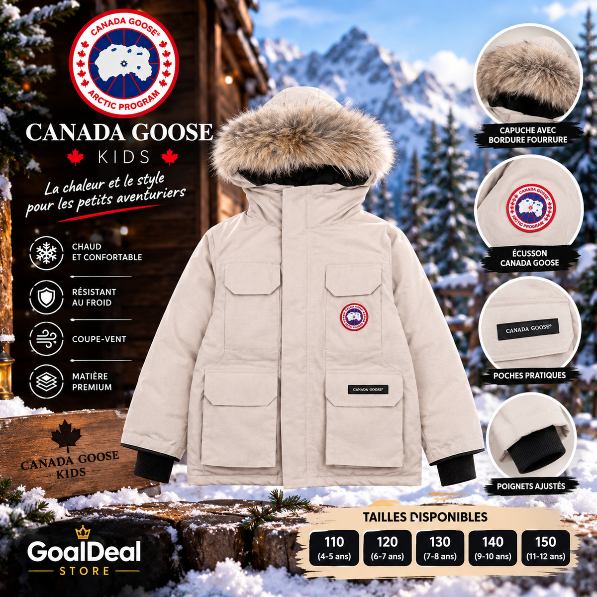 🧥 Parka Canada Goose Kids – Beige