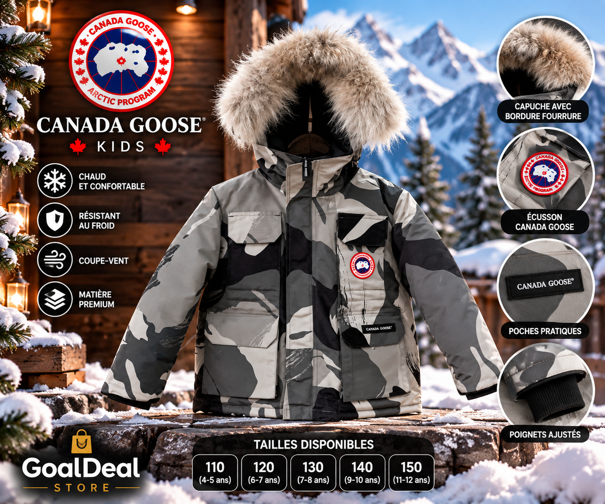 🧥 Parka Canada Goose Kids – Camouflage Gris