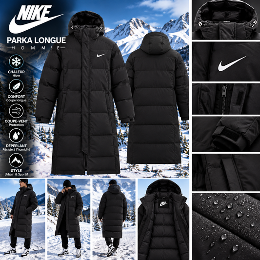 🖤 Doudoune longue Nike – Noire