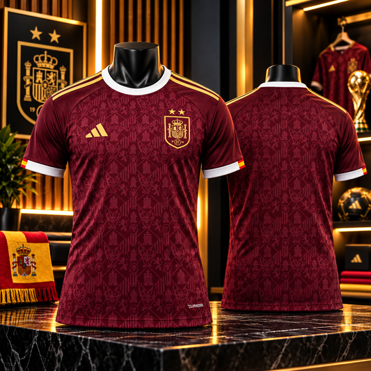 🇪🇸 Maillot Espagne – Édition Bordeaux & Or