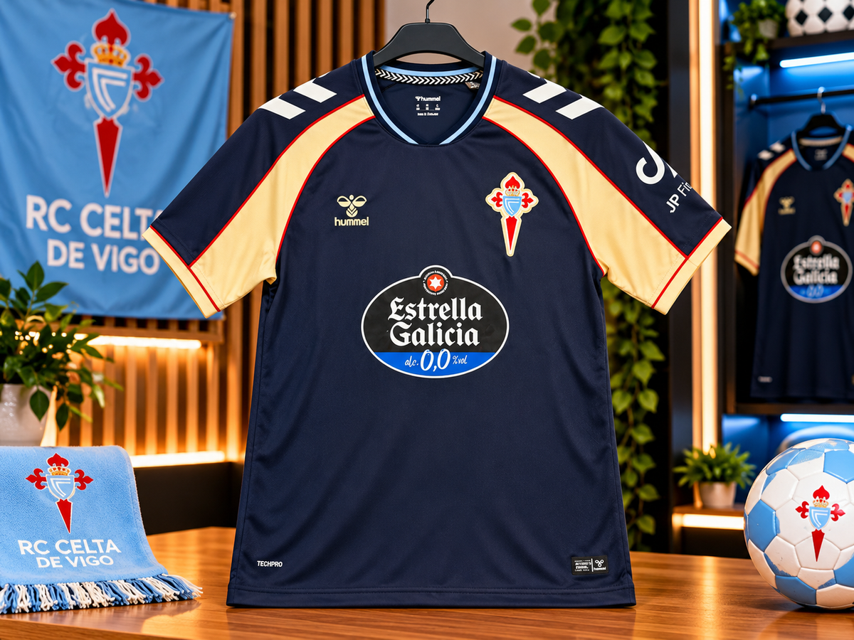 🔵🟡 Maillot RC Celta de Vigo – Bleu Marine & Jaune