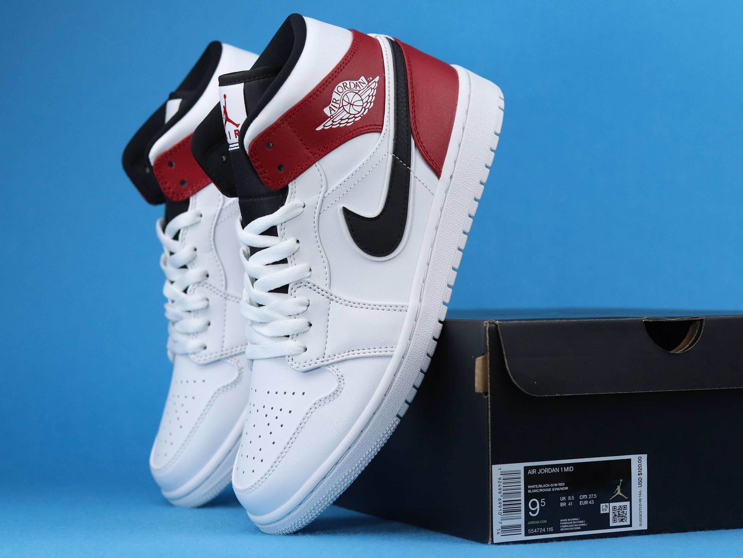 Air Jordan 1 Mid “White Gym Red Black